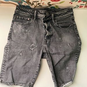 Distressed Gray Denim Jorts